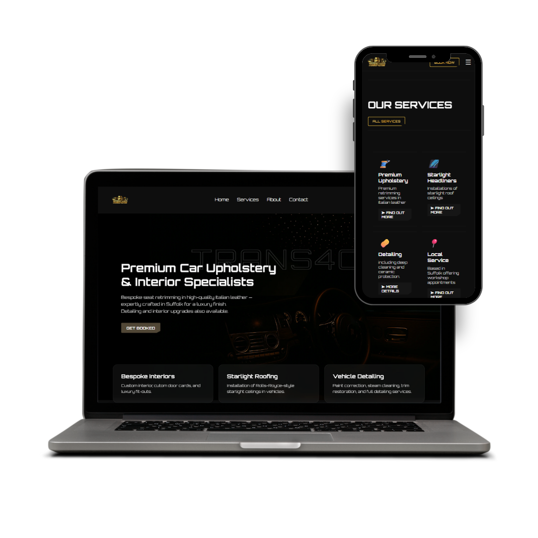 TRANS4ORM Interiors website preview